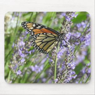 Tapis De Souris Papillon Monarque sur des fleurs de lavande