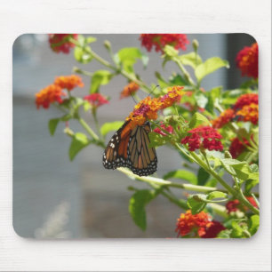 Tapis De Souris Papillon monarque sur le papillon rouge Bush