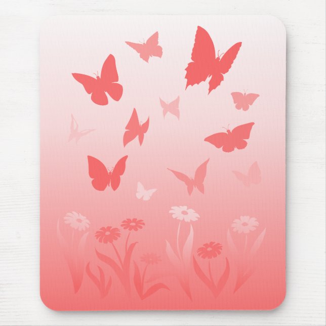 Tapis De Souris Papillon Mousepad Keepsaké Papillon rose Cadeau (Devant)