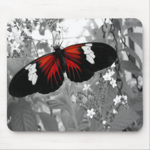 Tapis De Souris Papillon rouge noir et blanc