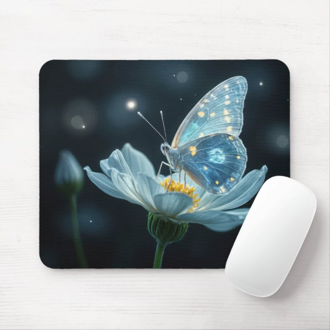 Tapis De Souris Papillon sur une fleur de lune (Avec souris)