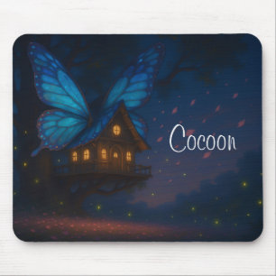 Tapis De Souris Papillon Treehouse à la nuit Mousepad