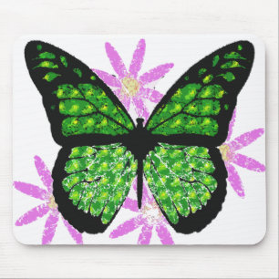 Tapis De Souris Papillon vert Mousepad
