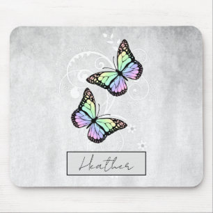 Tapis De Souris Papillons Arc-en-ciel brillants