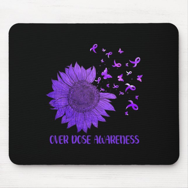 Tapis De Souris Papillons mûrs de marguerite violet surdose de rub (Devant)