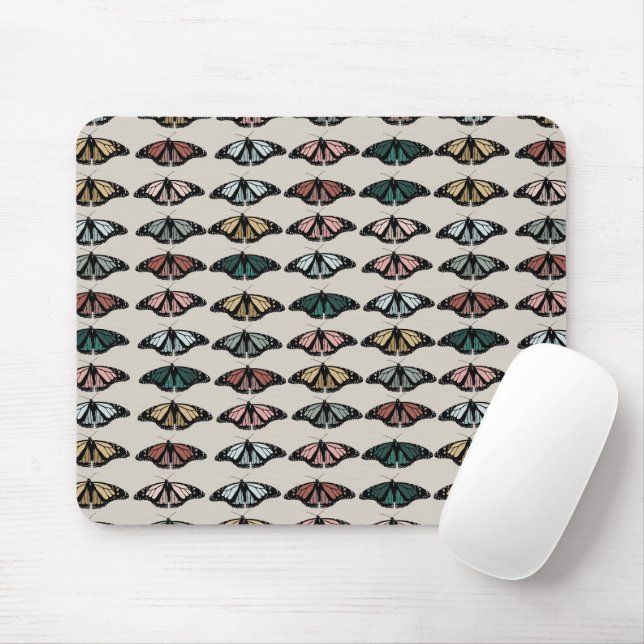 Tapis De Souris Papillons neutres modernes Motif de jardin (Avec souris)