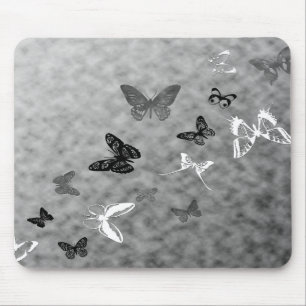 Tapis De Souris Papillons noirs et blancs