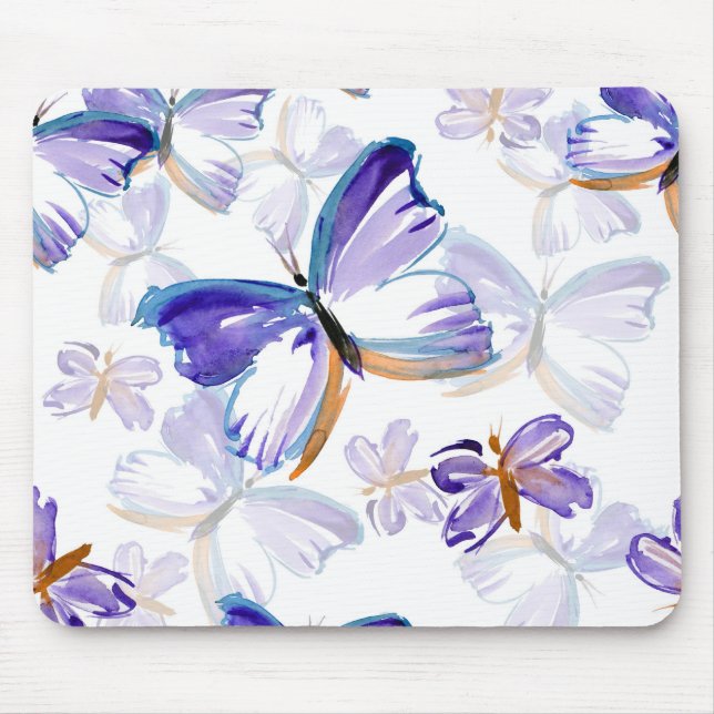 Tapis De Souris Papillons peints par pourpre Mousepad (Devant)