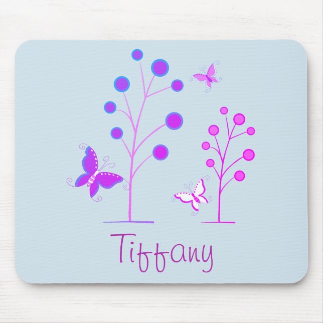 Tapis De Souris Papillons pourpres et bleus (Devant)