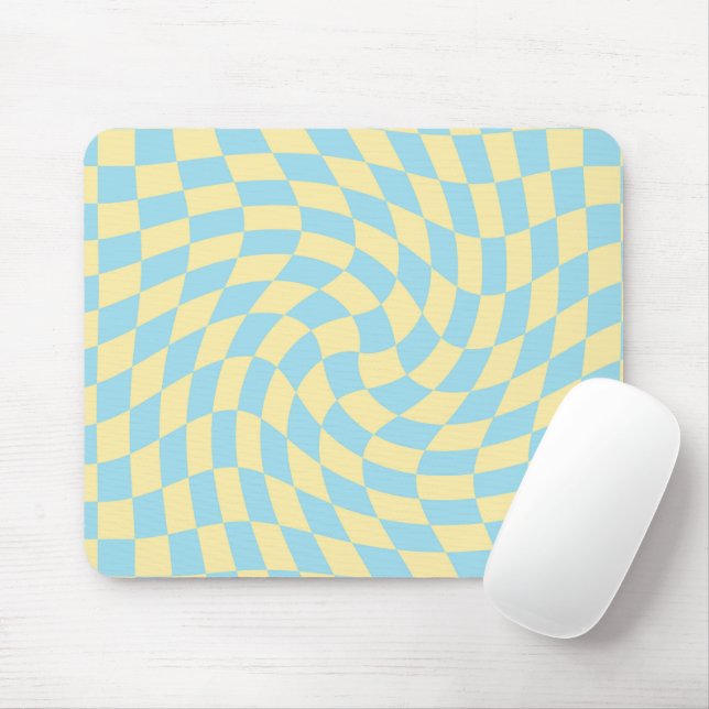 Tapis De Souris Pâque bleu rétro Pastel Warboard (Avec souris)