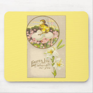 Tapis De Souris Pâques - le poussin et les oeufs lèvent un arbre -