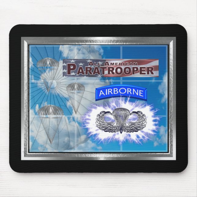 Tapis De Souris Parachutiste et drapeau américains Extraordinaires (Devant)