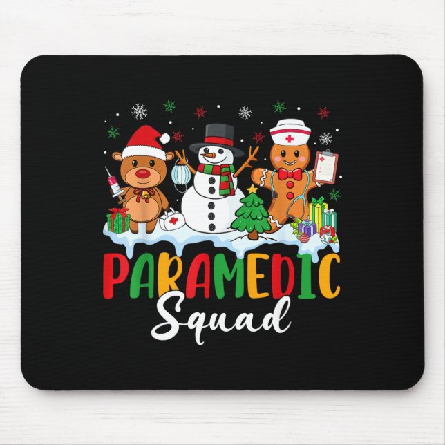 Tapis De Souris Paramedic Squad Reindeer Snowman Gingerbread Chris (Devant)