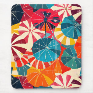 Tapis De Souris Parapluie Rétro Jour de Pluie Pop Art