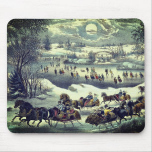 Tapis De Souris Parc Central Currier & Ives en hiver