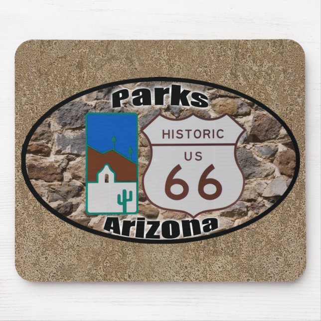 Tapis De Souris Parcs historiques Arizona de l'itinéraire 66 des (Devant)