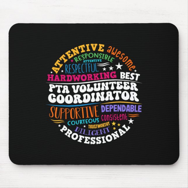 Tapis De Souris Parents Teacher Ociation Pta Volunteer Coordinator (Devant)