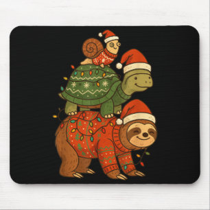 Tapis De Souris Paresseux Tortue Escargot Noël Xmas