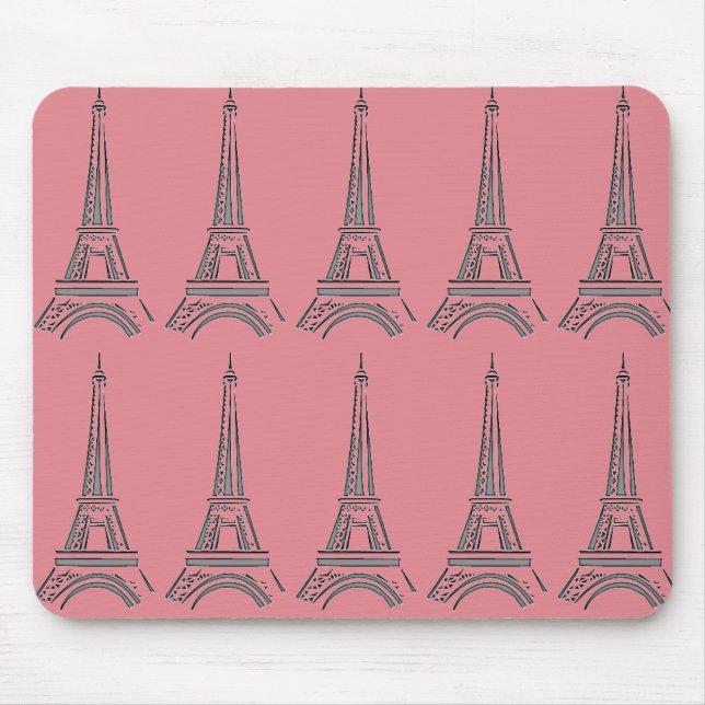 Tapis De Souris Paris Thème Pink Tour Eiffel Pad (Devant)