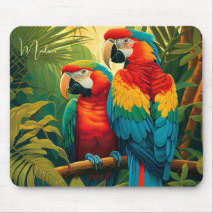 Tapis De Souris Parroquets colorés
