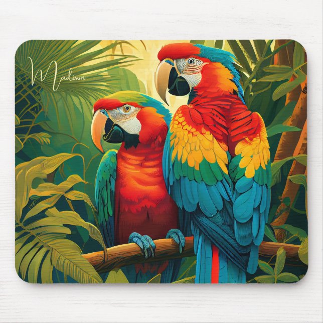 Tapis De Souris Parroquets colorés (Devant)