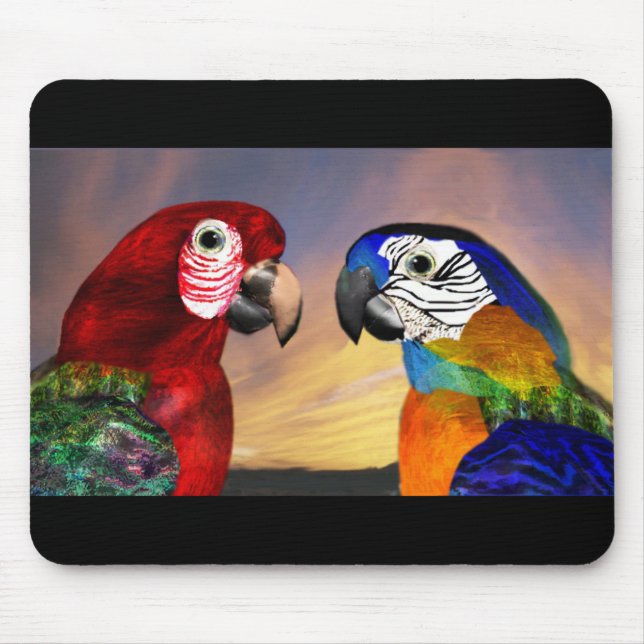TAPIS DE SOURIS PARROS HYPER /ARA ROUGE ET BLEU (Devant)