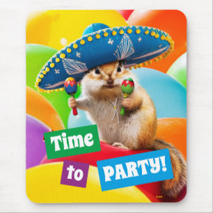 Tapis De Souris Parti Chipmunk En Sombrero
