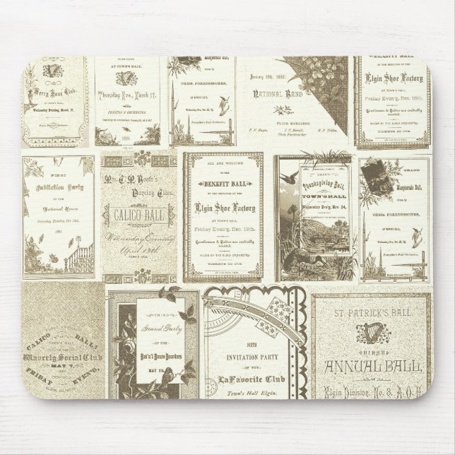 Tapis De Souris Parti des invitations du club Sepia d'Elgin Illino (Devant)