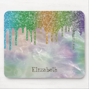 Tapis De Souris Parties scintillant arc-en-ciel moderne gouttes Ho