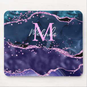 Tapis De Souris Parties scintillant bleue et violet marine Agate m