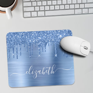 Tapis De Souris Parties scintillant bleue goutte-à-goutte Monogram