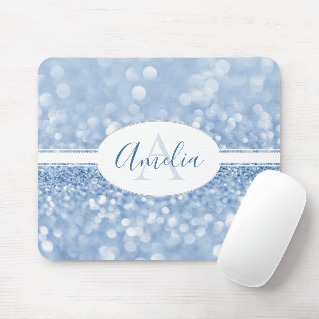Tapis De Souris Parties scintillant Bleue Personnaliser Pad Souris (Avec souris)