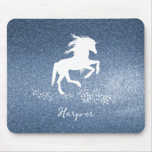 Tapis De Souris Parties scintillant bleue Unicorn