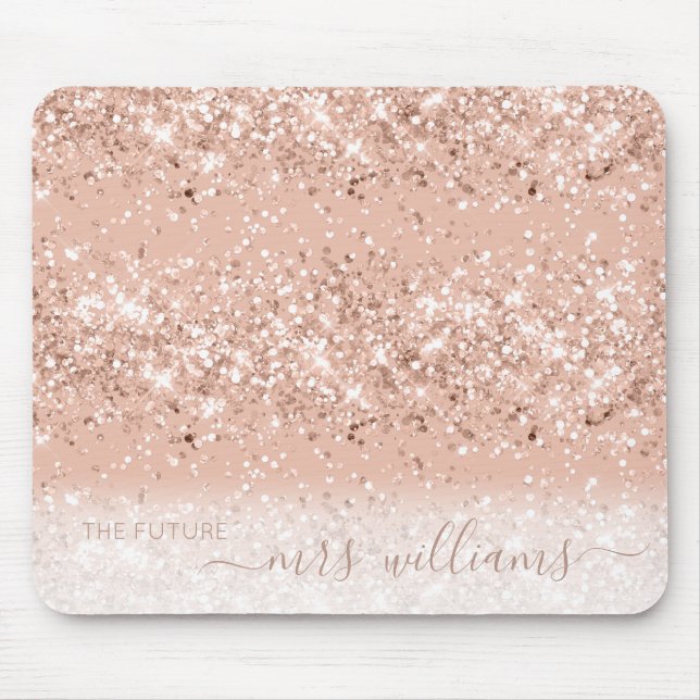 Tapis De Souris Parties scintillant Blush Rose Rose Gold Future Mm (Devant)