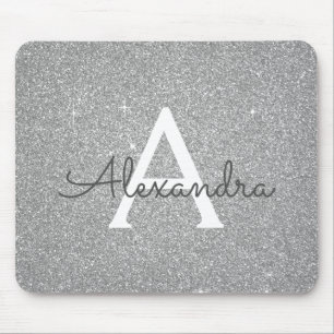 Tapis De Souris Parties scintillant d'étincelle en argent Nom du m