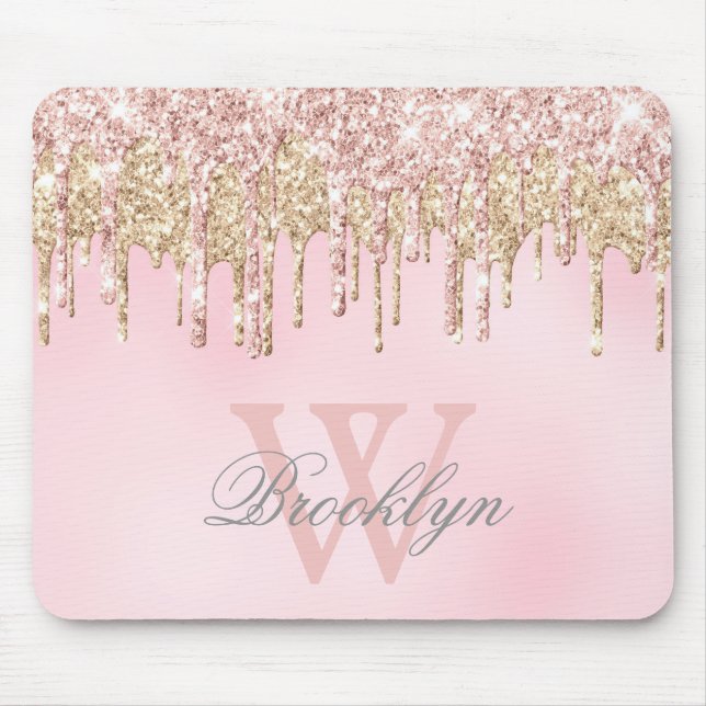 Tapis De Souris Parties scintillant Drivers Girly Blush Rose Or Mo (Devant)