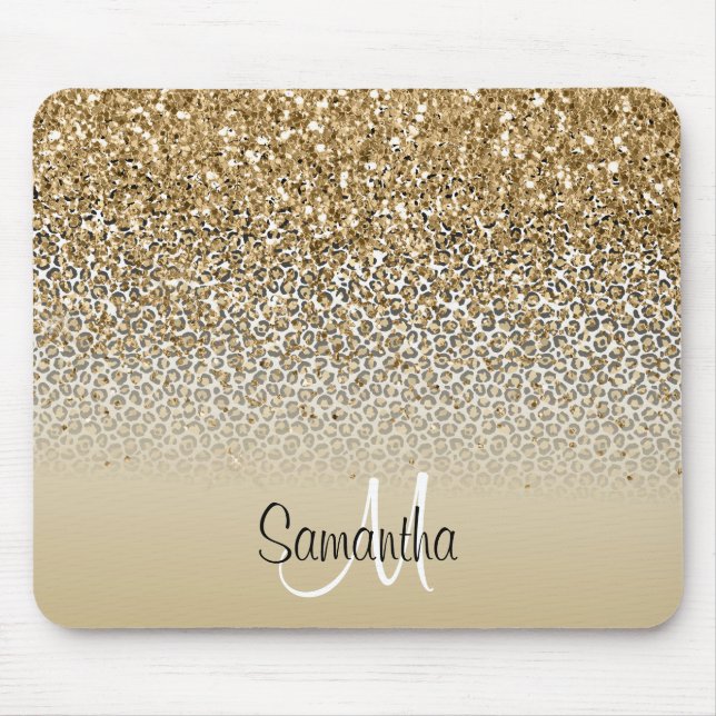 Tapis De Souris Parties scintillant Empreinte de léopard de Glam G (Devant)