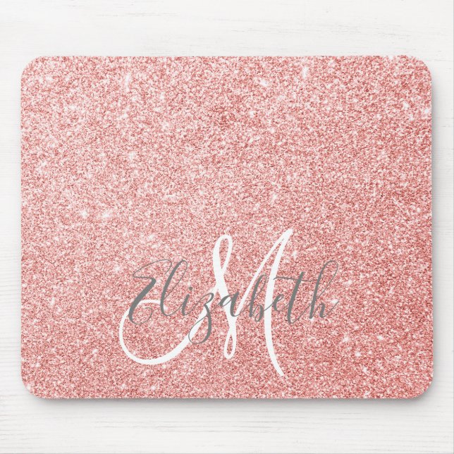 Tapis De Souris Parties scintillant étincelante Rose or Personnali (Devant)