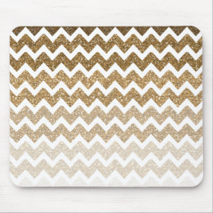 Tapis De Souris Parties scintillant Gold Faux Chevron Ombre