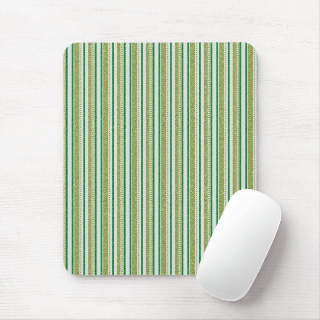 Tapis De Souris Parties scintillant Green Stripes (Avec souris)
