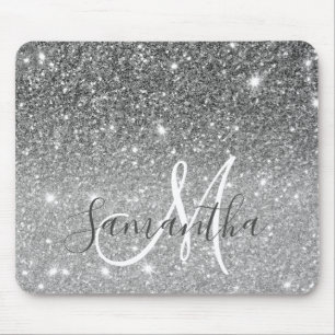 Tapis De Souris Parties scintillant gris moderne éclabousser Nom p