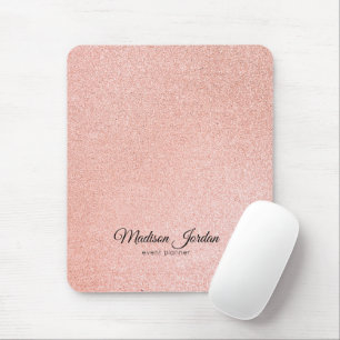 Tapis De Souris Parties scintillant moderne en marbre rose et or