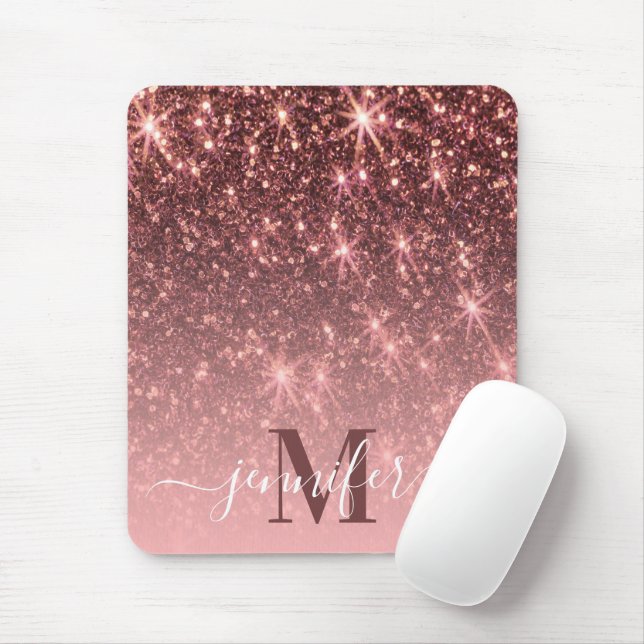 Tapis De Souris Parties scintillant or Rose (Avec souris)