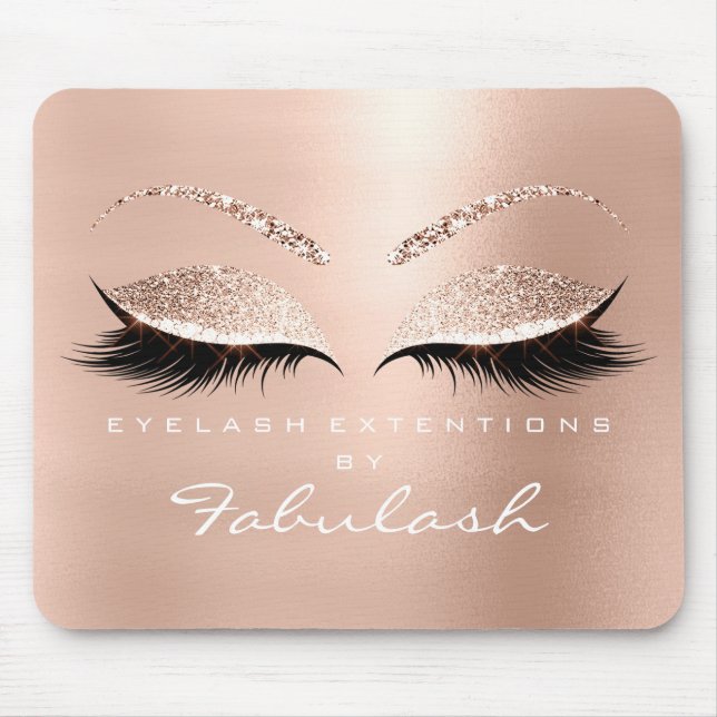 Tapis De Souris Parties scintillant or rose Marque Beauté Lashes y (Devant)