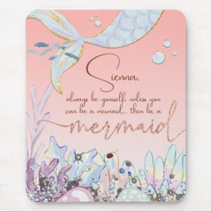 Tapis De Souris Parties scintillant Pastel personnalisée "Be a Mer