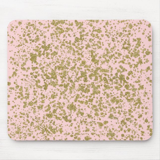 Tapis De Souris Parties scintillant rose et or Glam Girly Splatter (Devant)