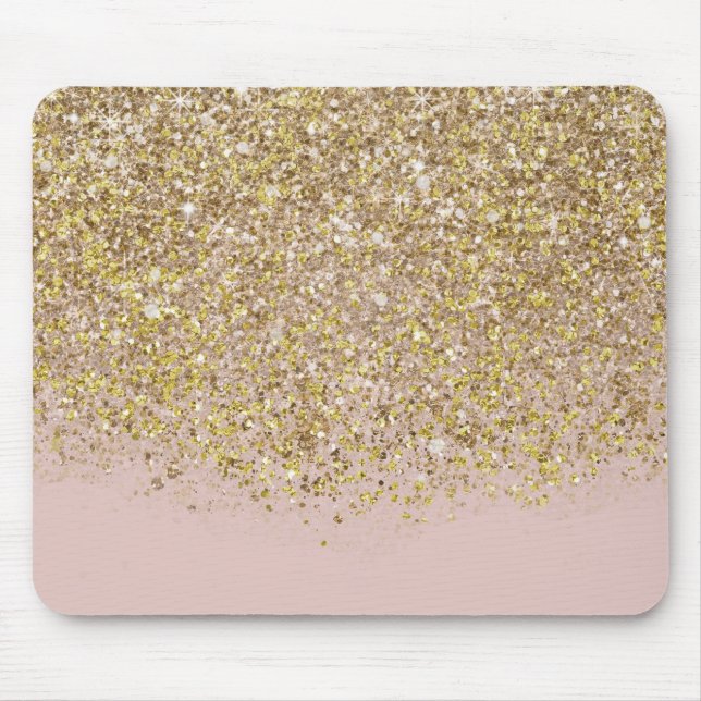 Tapis De Souris Parties scintillant rose et or Moderne tendance Gl (Devant)