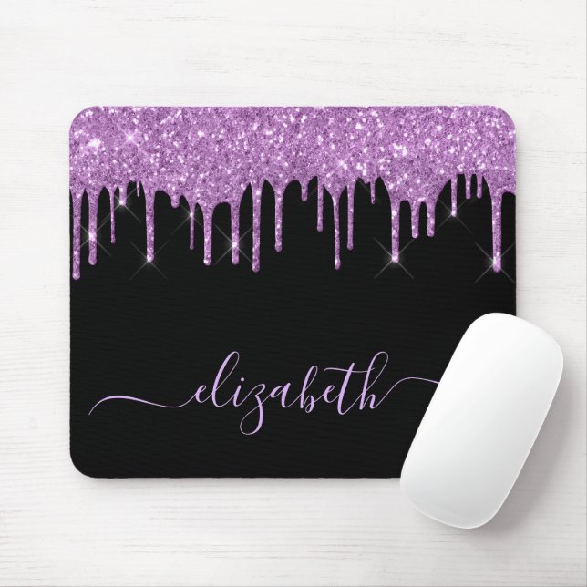 Tapis De Souris Parties scintillant Rose Lecteurs Noir (Avec souris)