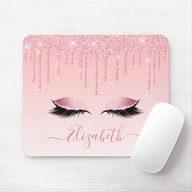 Tapis De Souris Parties scintillant rose tendance moderne Lashes S (Avec souris)