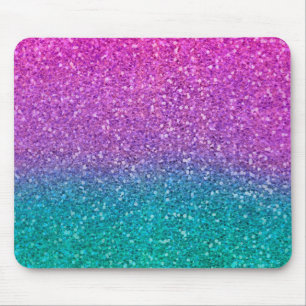 Tapis De Souris Parties scintillant rose Turquoise Aqua bleu et vi
